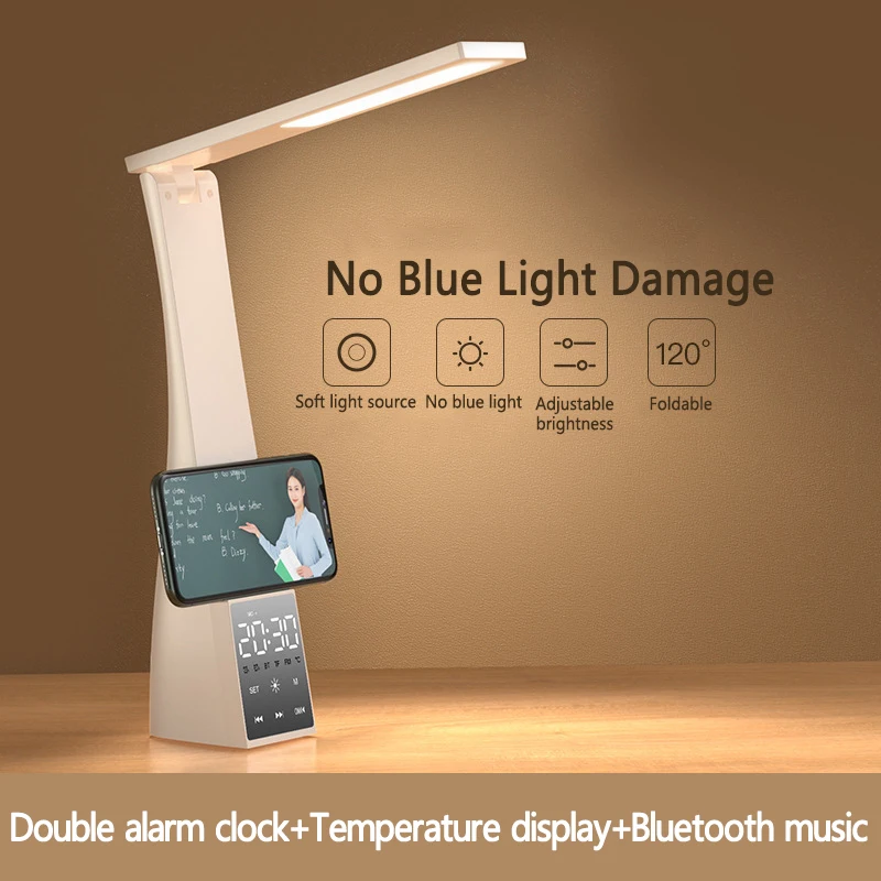 LED Desk Lamp With Speaker Alarm Temperature USB Rechargeable 4-level Dimming Foldable Desk Lamp TF Card
LED Desk Lamp With Speaker Alarm Temperature USB Rechargeable 4-level Dimming Foldable Desk Lamp TF Card
