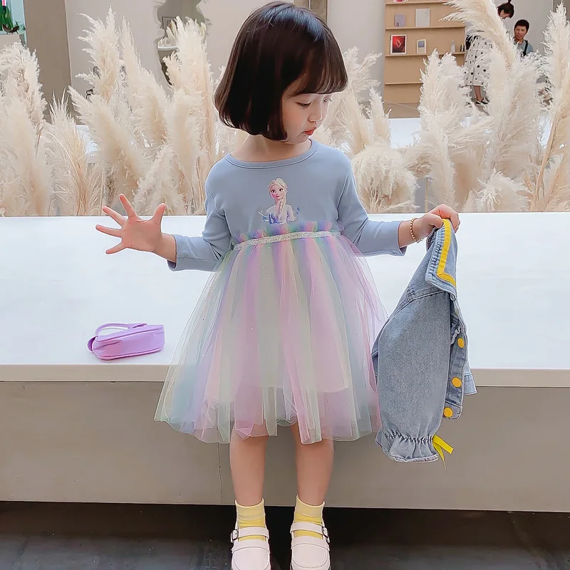 Girls Elsa Denim Gauze Dress Two-piece Set Autumn New Long Sleeve Mesh Dress + Denim Top Suit Toddler Girl Clothes
Girls Elsa Denim Gauze Dress Two-piece Set Autumn New Long Sleeve Mesh Dress + Denim Top Suit Toddler Girl Clothes