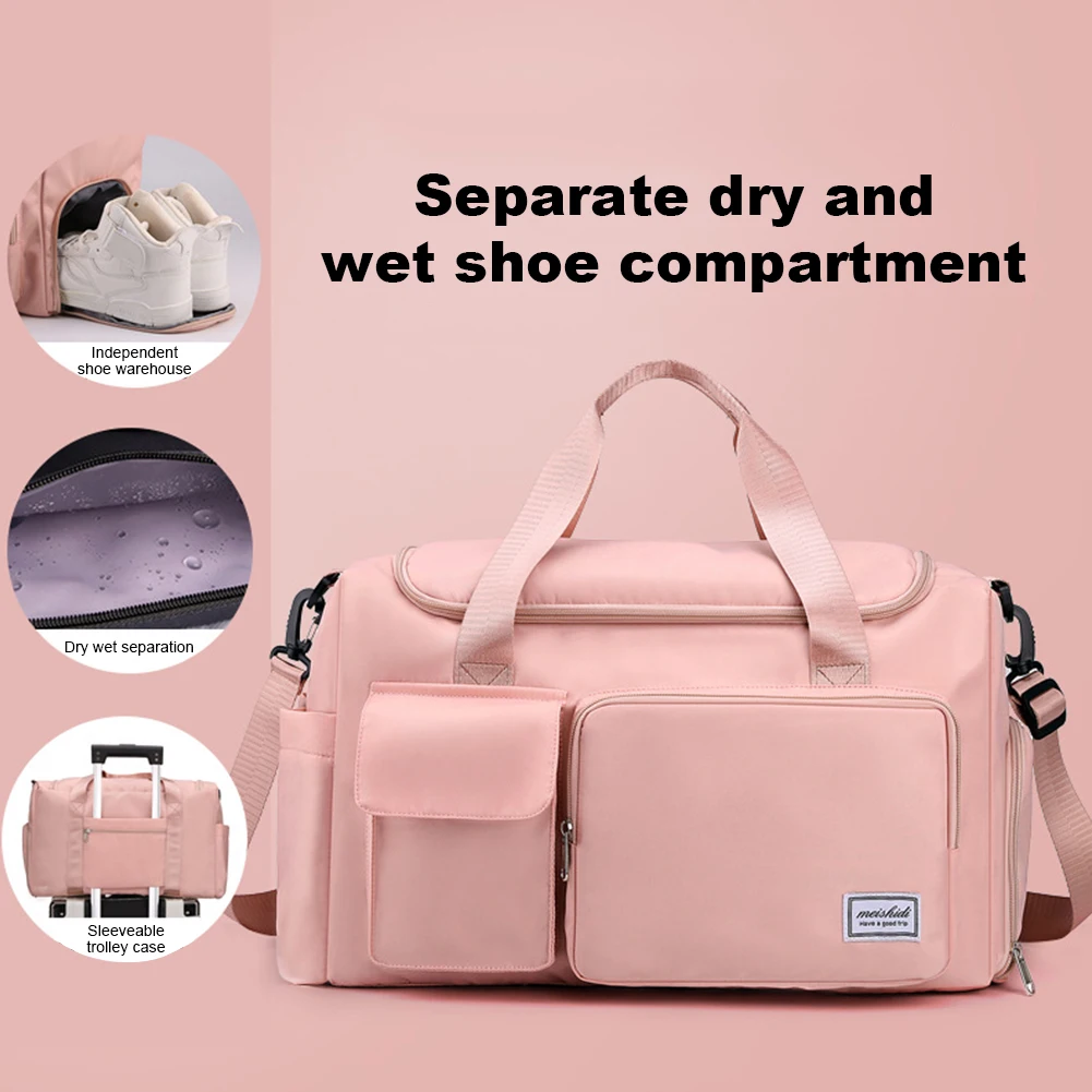 

Unisex Travel Duffle Bag Large Capacity Fitness Handbag Dry & Wet Separation with Shoe Compartment Gym Swimming Vacations Bag