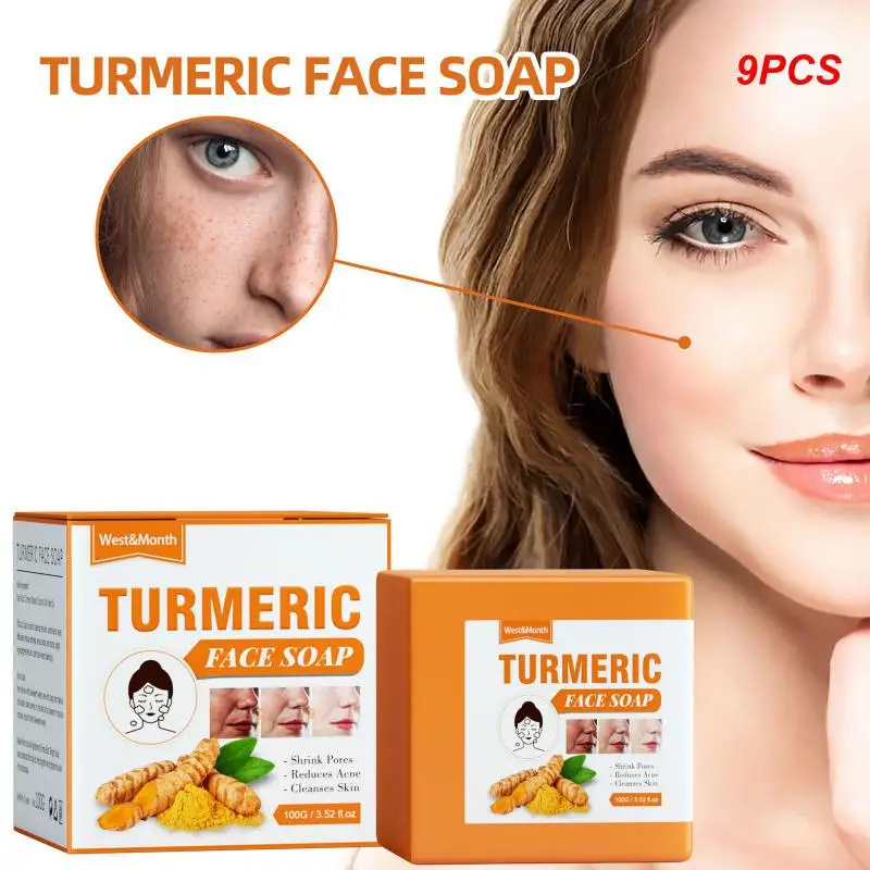 9PCS 100g Turmeric Soap Face Cleansing Anti Acne Skin Brighten Dark Lightening Pimples Essential Handmade Ginger Spot Oil Remove
9PCS 100g Turmeric Soap Face Cleansing Anti Acne Skin Brighten Dark Lightening Pimples Essential Handmade Ginger Spot Oil Remove