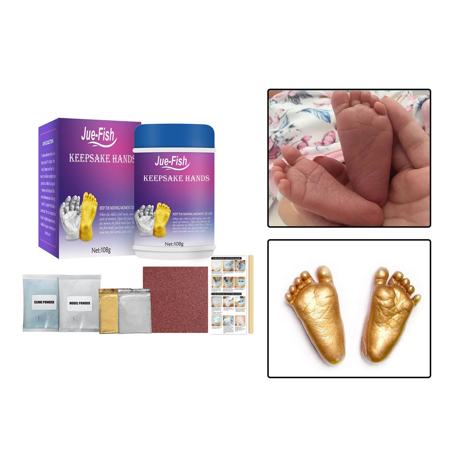Hand Foot Print Mold for Baby Souvenir Hand Casting Kit 3D Plaster Handprint Footprint Keepsake Kit DIY Clone Powder Model Set
Hand Foot Print Mold for Baby Souvenir Hand Casting Kit 3D Plaster Handprint Footprint Keepsake Kit DIY Clone Powder Model Set