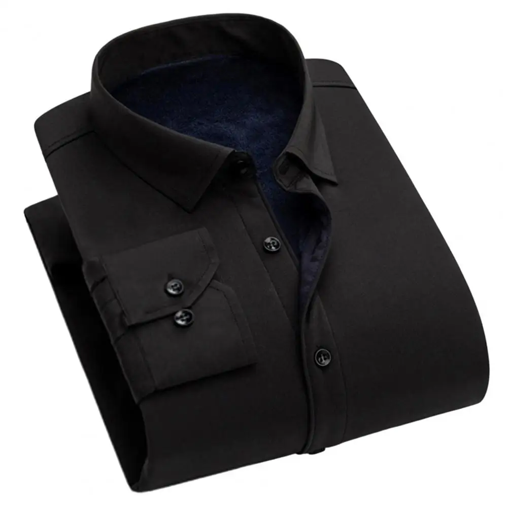 Long Sleeve Button-down Shirt Stylish Men's Winter Business Shirt Lapel Long Sleeve Slim Fit Solid Color With Thick For Formal
Long Sleeve Button-down Shirt Stylish Men's Winter Business Shirt Lapel Long Sleeve Slim Fit Solid Color With Thick For Formal