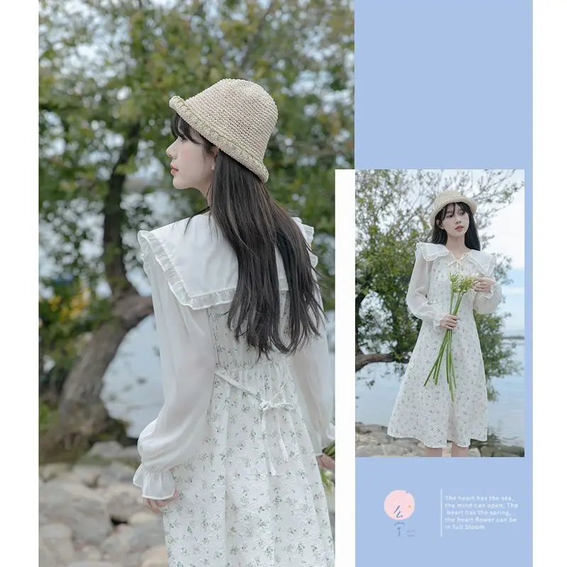Doll Collar Chiffon Floral Dress For Women 2023 Spring Flab Hiding Sneaky Design Super Fairy Sweet Spicy Fake Two Pieces
Doll Collar Chiffon Floral Dress For Women 2023 Spring Flab Hiding Sneaky Design Super Fairy Sweet Spicy Fake Two Pieces
