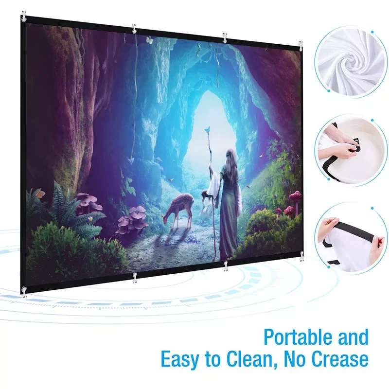 High Brightness Reflective Soft Projector Screen 60/72/84/100/120/150 Inch 16:9 Fabric Cloth Projection Screen For Home Beamer
High Brightness Reflective Soft Projector Screen 60/72/84/100/120/150 Inch 16:9 Fabric Cloth Projection Screen For Home Beamer