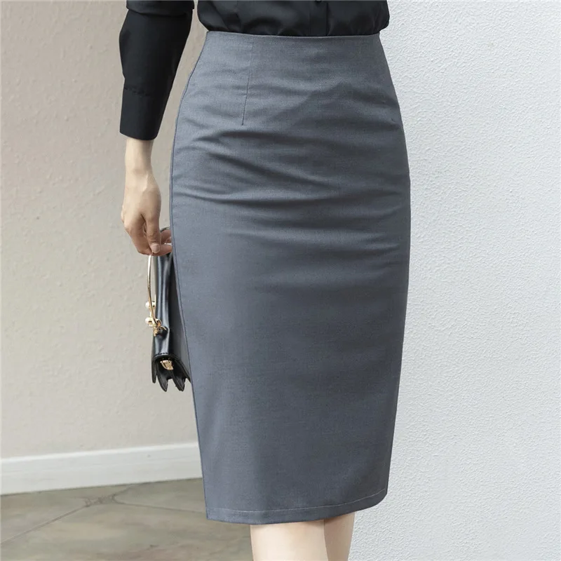 Women Skirt Knee Length Career Style Business Ladies Office Work Wear Black Grey Color Slim Fit with Hem Slit Skirts
Women Skirt Knee Length Career Style Business Ladies Office Work Wear Black Grey Color Slim Fit with Hem Slit Skirts