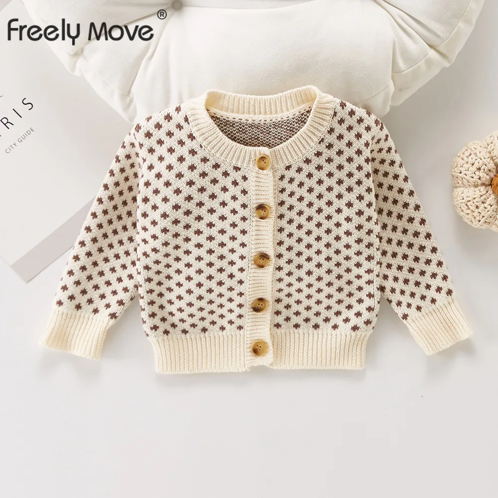 Freely Move Spring Baby Boys Sweaters Coat Kids Knitting Single-Breasted Tops Baby Boys Small Fresh Dot Long Sleeve Sweaters
Freely Move Spring Baby Boys Sweaters Coat Kids Knitting Single-Breasted Tops Baby Boys Small Fresh Dot Long Sleeve Sweaters
