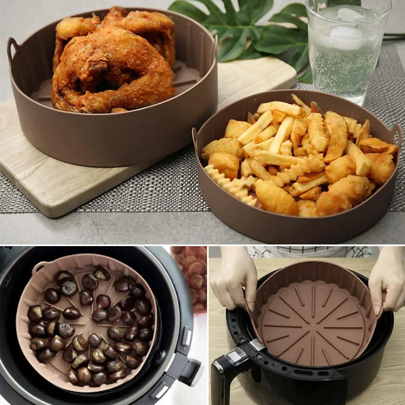Reusable Airfryer Silicone Basket Oven Baking Tray Fried Pizza Chicken Pan Baking Mat Mold Easy To Clean Air Fryer Liner
Reusable Airfryer Silicone Basket Oven Baking Tray Fried Pizza Chicken Pan Baking Mat Mold Easy To Clean Air Fryer Liner
