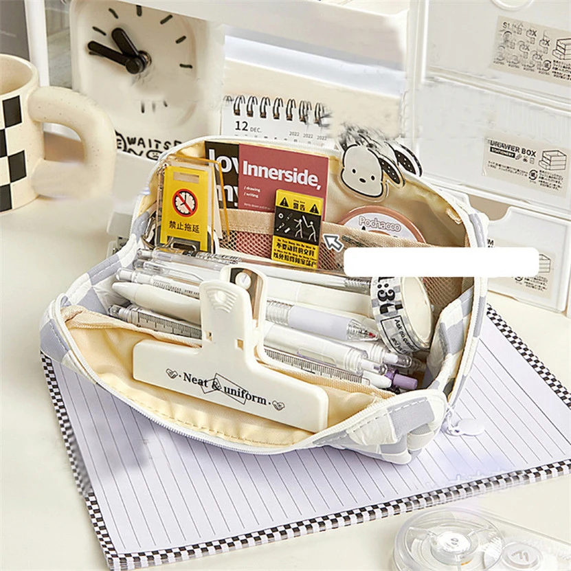 Pencil Case Estuches Kawaii Dog Chessboard Lattice Piornik PencilCases For Girls Bag Large Capacity Pen Box Astuccio Trousse 
Pencil Case Estuches Kawaii Dog Chessboard Lattice Piornik PencilCases For Girls Bag Large Capacity Pen Box Astuccio Trousse