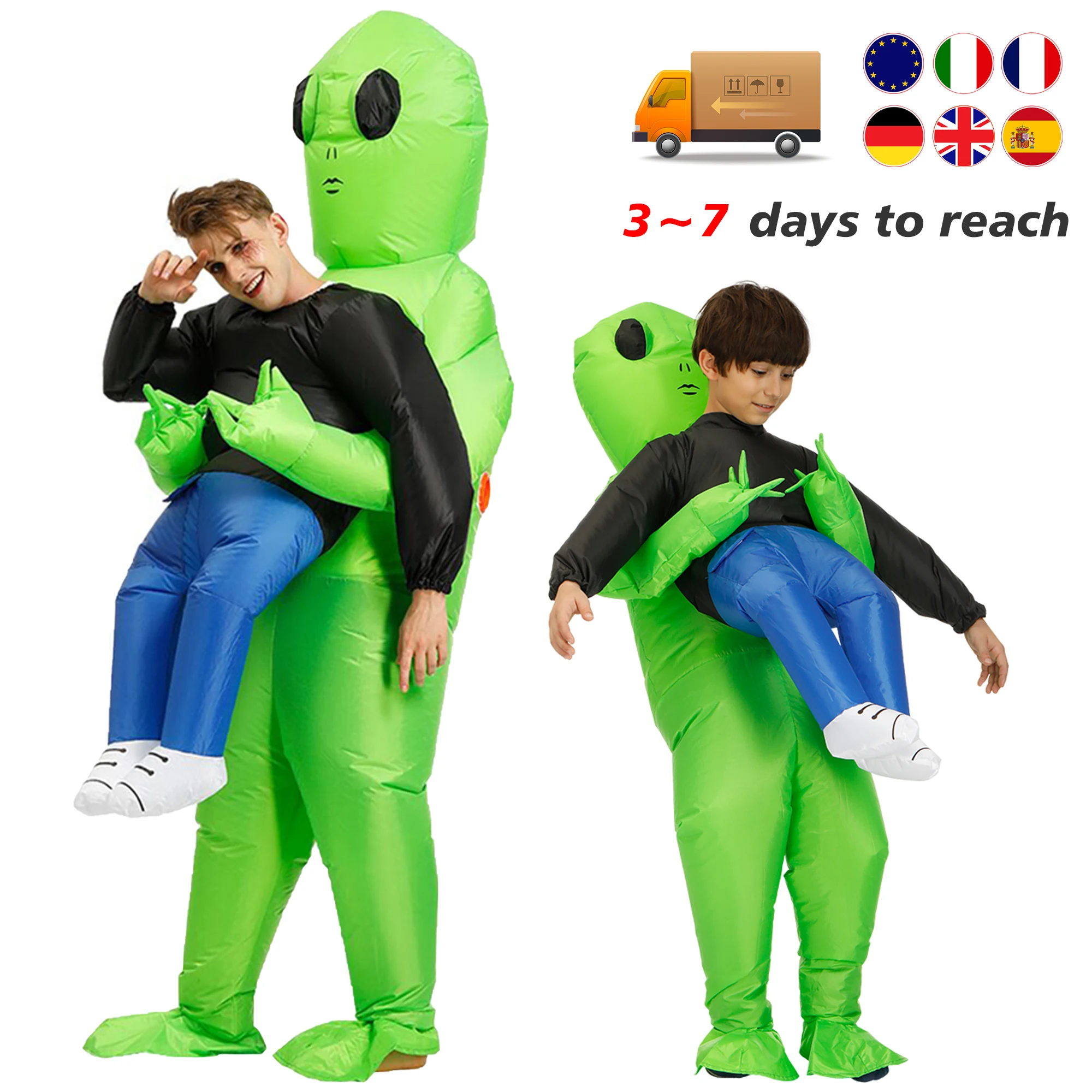 ET Alien inflatable suit Alien Monster Inflatable Costume Scary Green Alien Cosplay Costume For Adult Party Festival Stage
ET Alien inflatable suit Alien Monster Inflatable Costume Scary Green Alien Cosplay Costume For Adult Party Festival Stage
