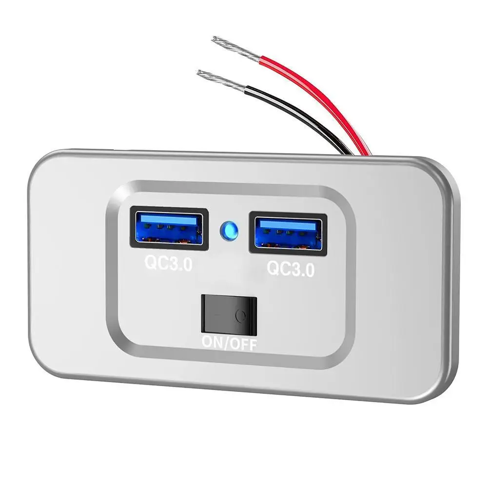 12/24V QC 3.0 Dual USB Car Charger Socket PD Type C Power Outlet Panel Mount Fast Charge Power Adapter For Car Boat Truck RV
12/24V QC 3.0 Dual USB Car Charger Socket PD Type C Power Outlet Panel Mount Fast Charge Power Adapter For Car Boat Truck RV