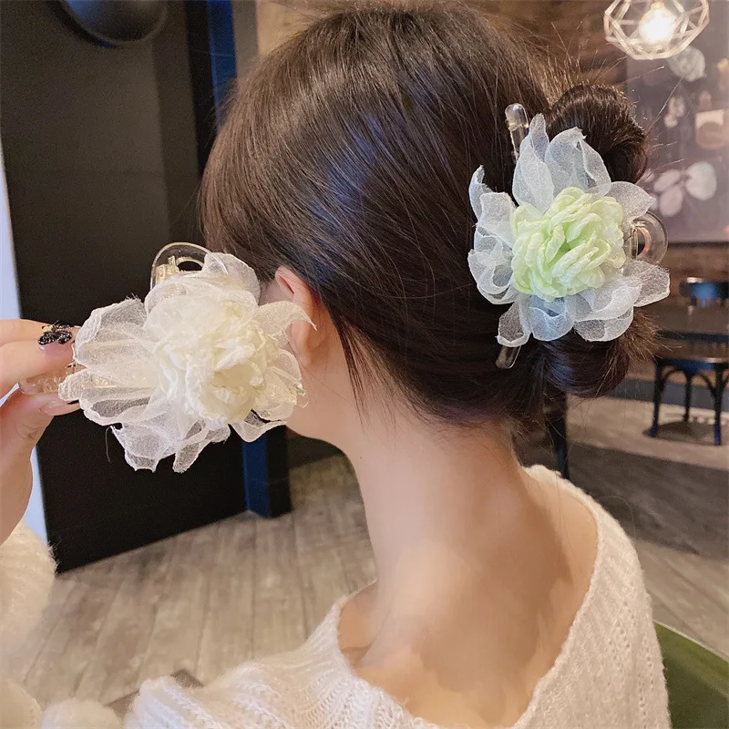 Chiffon Sweet Flower Hair Clip Claw Clamp Large Back Head Plate Hair Grasp Wedding Casual Headwear Women Girl Hair Accessories
Chiffon Sweet Flower Hair Clip Claw Clamp Large Back Head Plate Hair Grasp Wedding Casual Headwear Women Girl Hair Accessories