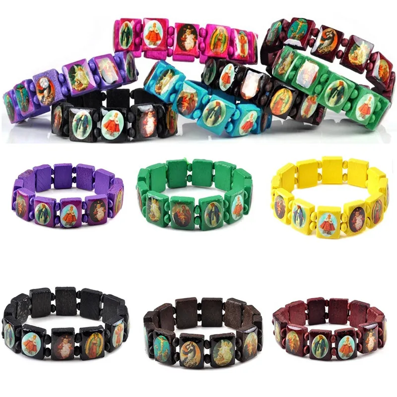 Wholesale 12pcs/set Jesus Bracelet Angel Bangle Mary Religion faith Wood Stretch Catholic Icon Blessing jewelry
Wholesale 12pcs/set Jesus Bracelet Angel Bangle Mary Religion faith Wood Stretch Catholic Icon Blessing jewelry