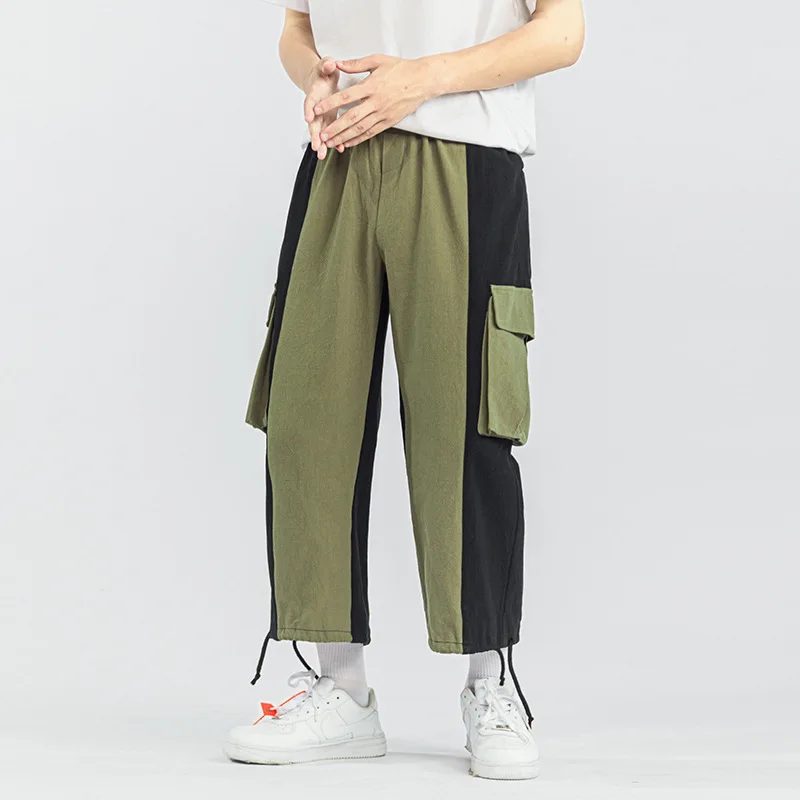 DEEPTOWN Patchwork Streetwear Cargo Pants for Men Green Black Straight Trousers Male Loose Casual Large Pocket Jogging Spring 
DEEPTOWN Patchwork Streetwear Cargo Pants for Men Green Black Straight Trousers Male Loose Casual Large Pocket Jogging Spring