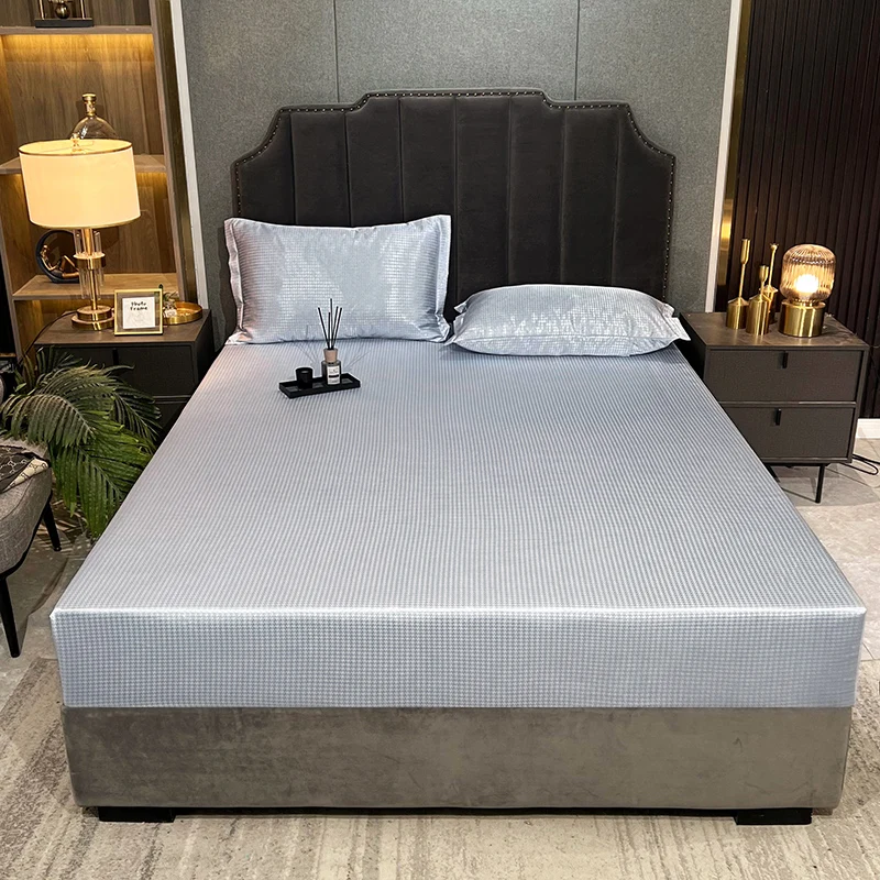 Bedspread king size Bed Sheet Satin Silk Fitted Sheet Ice Silk High-end Solid Color Elastic Mattress Cover With Pillowcase
Bedspread king size Bed Sheet Satin Silk Fitted Sheet Ice Silk High-end Solid Color Elastic Mattress Cover With Pillowcase