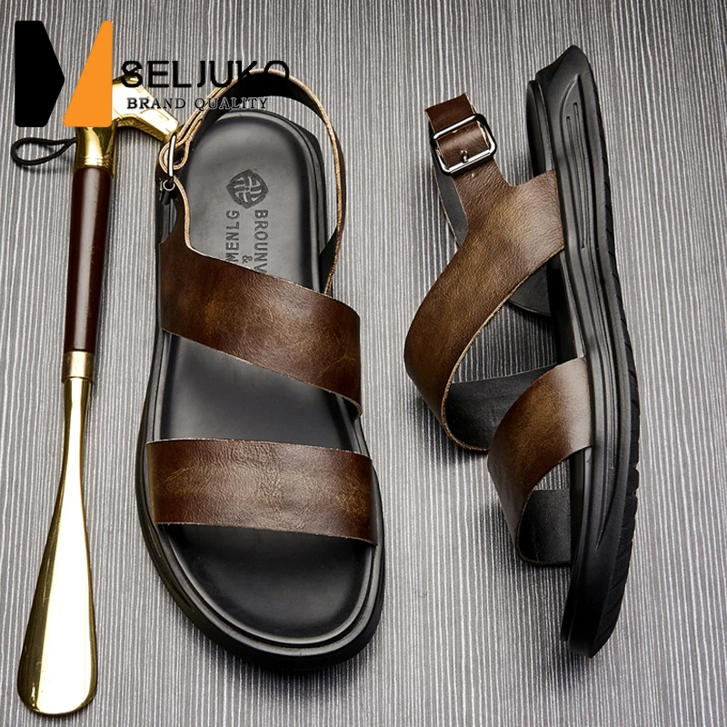 Summer Thick-Soled Sandals Leather All-Match Tide Shoes Beach Casual Breathable Non-Slip Outer Wear Men's Sandals And Slippers
Summer Thick-Soled Sandals Leather All-Match Tide Shoes Beach Casual Breathable Non-Slip Outer Wear Men's Sandals And Slippers