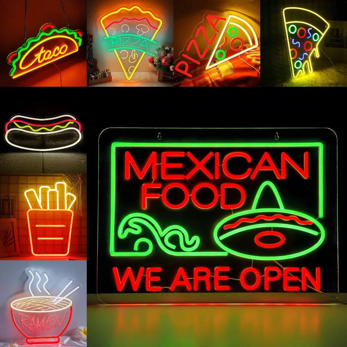 Hot Dog Neon Sign Fries Hamburger Pizza Shaped Wall Hanging LED Neon Signs USB Party Restaurant Shop Decor Room Decor
Hot Dog Neon Sign Fries Hamburger Pizza Shaped Wall Hanging LED Neon Signs USB Party Restaurant Shop Decor Room Decor