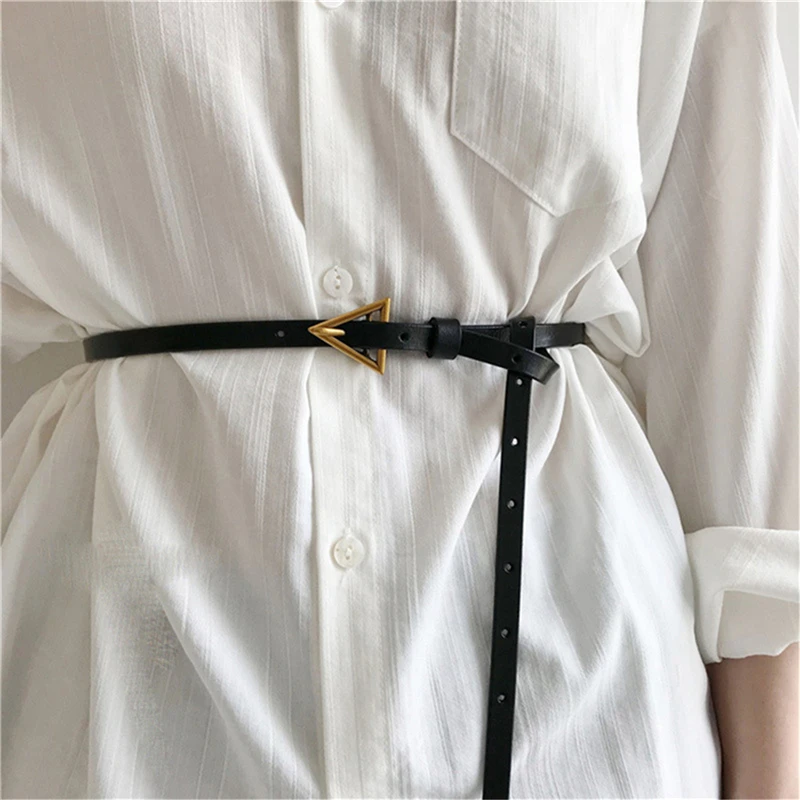 Triangular Needle Buckle Women's Thin Belt Students Decorated Casual Pants Women Triangle Pin Golden Buckles Belts 
Triangular Needle Buckle Women's Thin Belt Students Decorated Casual Pants Women Triangle Pin Golden Buckles Belts