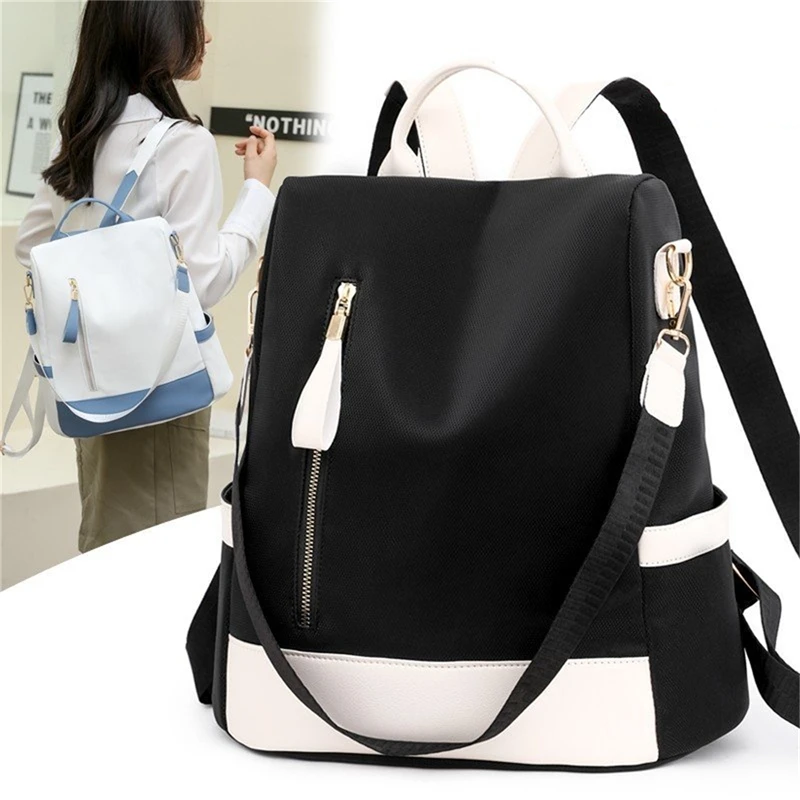 Waterproof Oxford Cloth Stitching Backpack Anti-theft Back Zipper Girls Schoolbag Casual Travel Single Shoulder Backpack Women
Waterproof Oxford Cloth Stitching Backpack Anti-theft Back Zipper Girls Schoolbag Casual Travel Single Shoulder Backpack Women