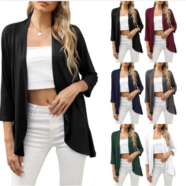 Hot Selling Top with 9/4 Sleeves, Solid Color Casual Loose Fitting Top, Hot Selling Sweet Multi-color Cardigan in Stock
Hot Selling Top with 9/4 Sleeves, Solid Color Casual Loose Fitting Top, Hot Selling Sweet Multi-color Cardigan in Stock