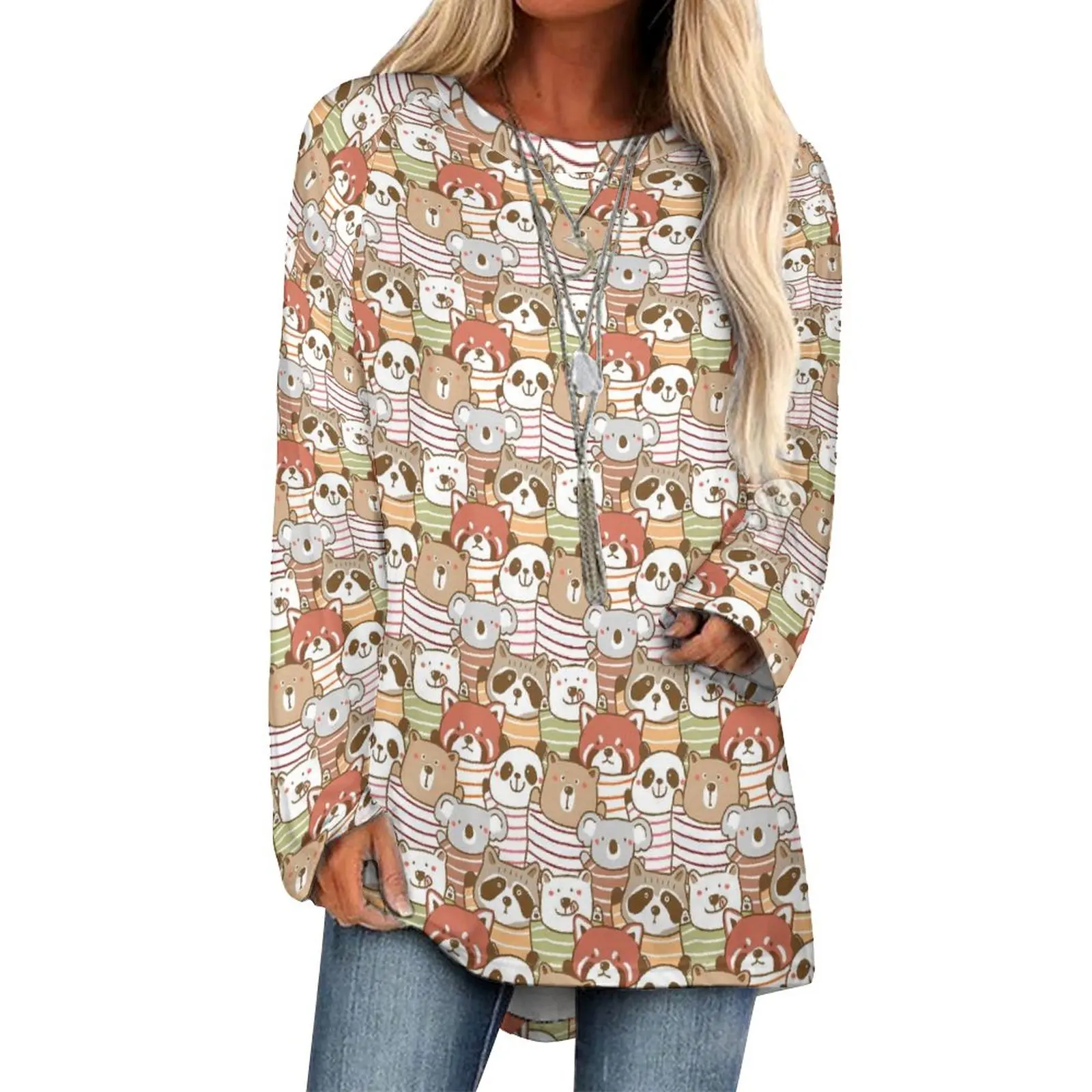 Cute Panda T Shirts Funny Animal Print Kawaii T-Shirt Women Long Sleeve Street Style Tops Oversized Graphic Tees
Cute Panda T Shirts Funny Animal Print Kawaii T-Shirt Women Long Sleeve Street Style Tops Oversized Graphic Tees
