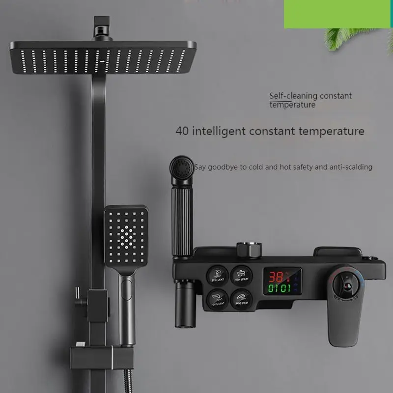 Bathroom Shower Set Black Thermostatic Shower Faucets Sets Water Bathroom Mixer Waterfall Faucet
Bathroom Shower Set Black Thermostatic Shower Faucets Sets Water Bathroom Mixer Waterfall Faucet