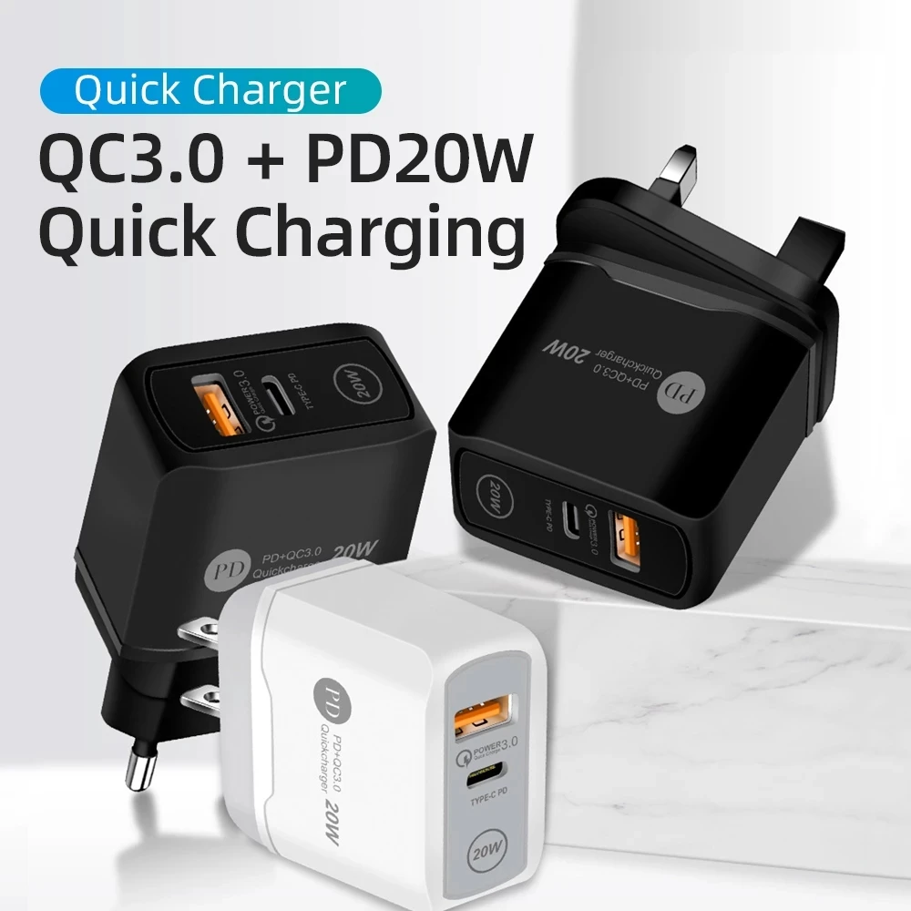 Hot Ticket 20W Charger For iPhone 12 Pro Max Mini Quick Charge QC 3.0 PD adapter USB-C Fast Charging 2 Port EU UK US
Hot Ticket 20W Charger For iPhone 12 Pro Max Mini Quick Charge QC 3.0 PD adapter USB-C Fast Charging 2 Port EU UK US