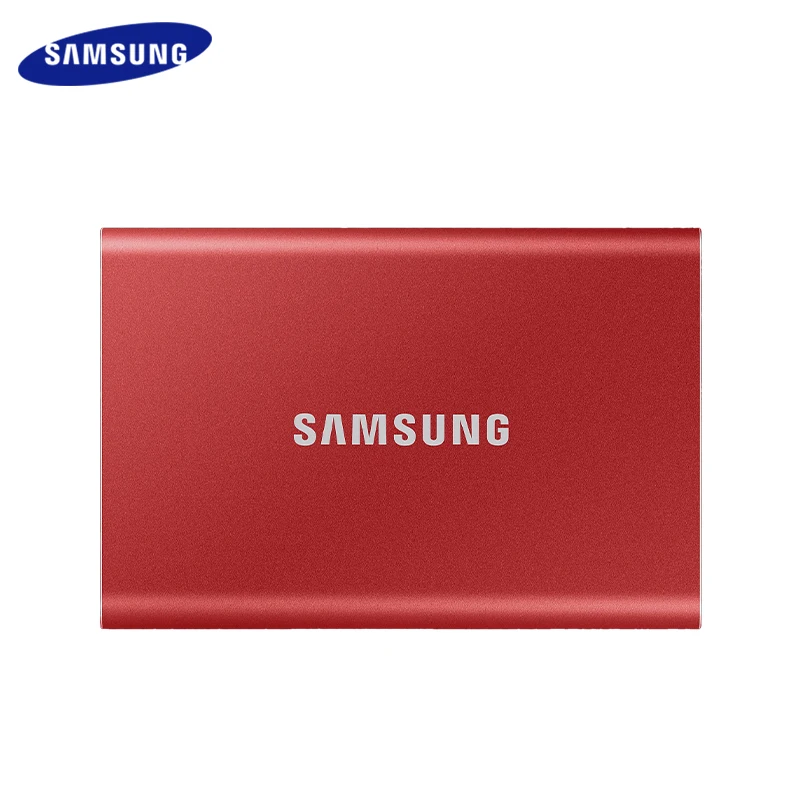 

Новый Samsung USB 3,2 Gen 2 красный Type-C T7 портативный SSD 500 ГБ 2 ТБ 1 ТБ высокоскоростной портативный интерфейс твердотельный накопитель для ПК