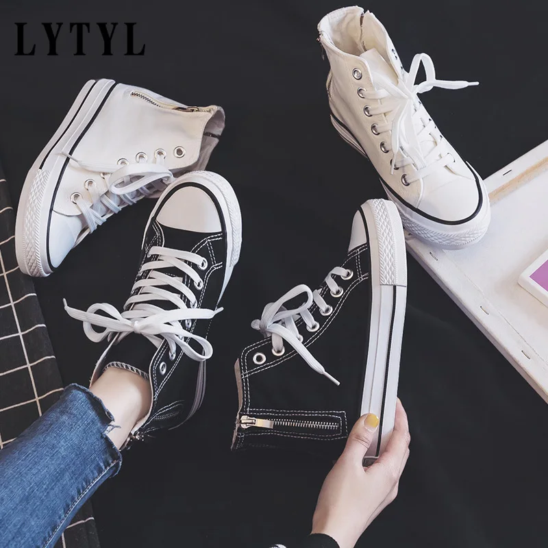 New Arrival Women Hidden Heel Platform Wedge Canvas Shoes Outdoor White Black Fashion Girls Wedge Sneakers 6CM B1-22
New Arrival Women Hidden Heel Platform Wedge Canvas Shoes Outdoor White Black Fashion Girls Wedge Sneakers 6CM B1-22