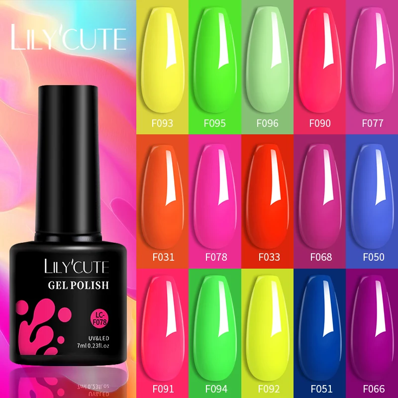Гель-лак для ногтей LILYCUTE 7 мл летний неоновый Полупостоянный лак дизайна маникюра