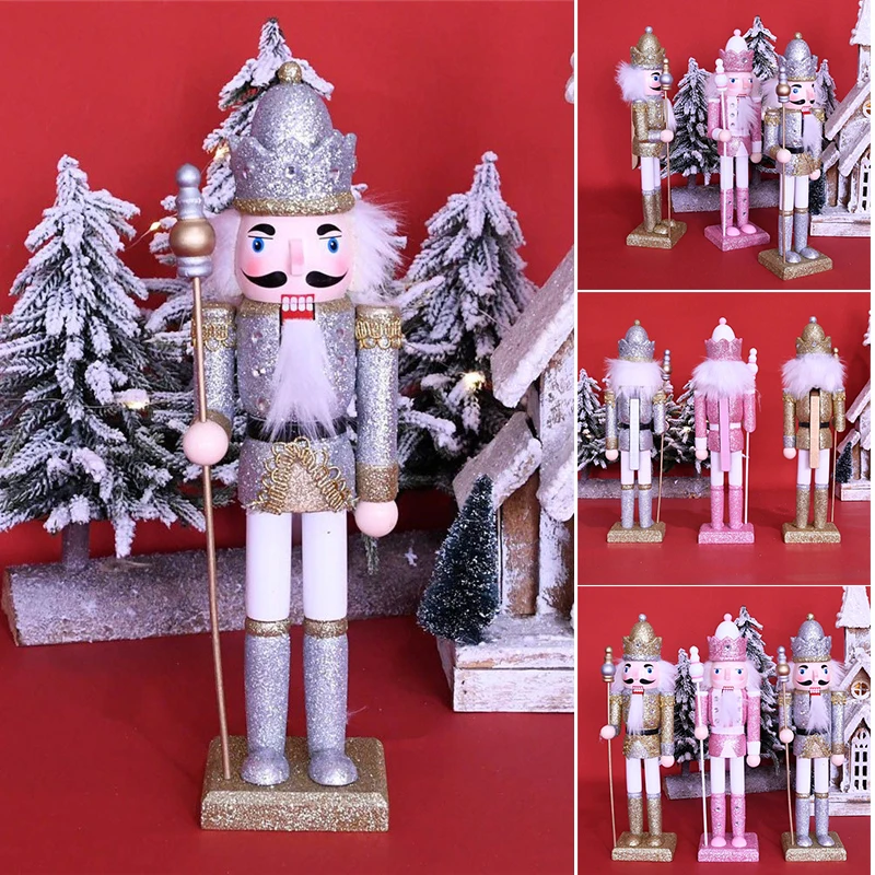 

30 см Щелкунчик солдат кукольный орнамент ручная роспись деревянная кукла король солдат ремесла Рождественский Декор для дома гостиной спа...
