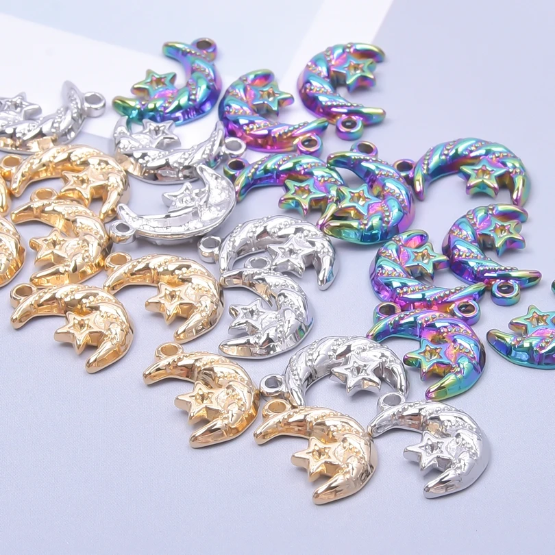 Stainless Steel Moon Star Pendant Charm Jewelry Making DIY Craft Fashion Earrings Women Necklace Supplies Bulk Item Wholesale 
Stainless Steel Moon Star Pendant Charm Jewelry Making DIY Craft Fashion Earrings Women Necklace Supplies Bulk Item Wholesale