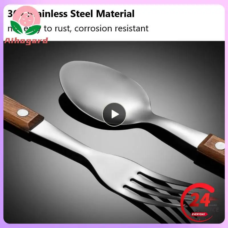Rosewood 304 Stainless Steel Western Tableware Steak Cutlery Mahogany Handle Cutlery Set Knife Fork Spoon Tableware Set
Rosewood 304 Stainless Steel Western Tableware Steak Cutlery Mahogany Handle Cutlery Set Knife Fork Spoon Tableware Set