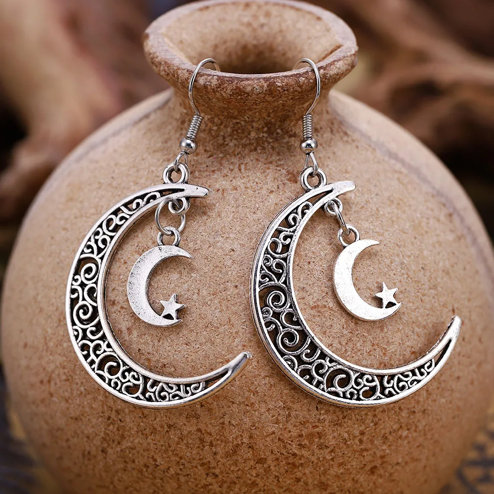 Vintage Crescent Moon Earrings Moon Dangle Earrings Handmade Statement Earrings Women Earrings Aretes punk
Vintage Crescent Moon Earrings Moon Dangle Earrings Handmade Statement Earrings Women Earrings Aretes punk