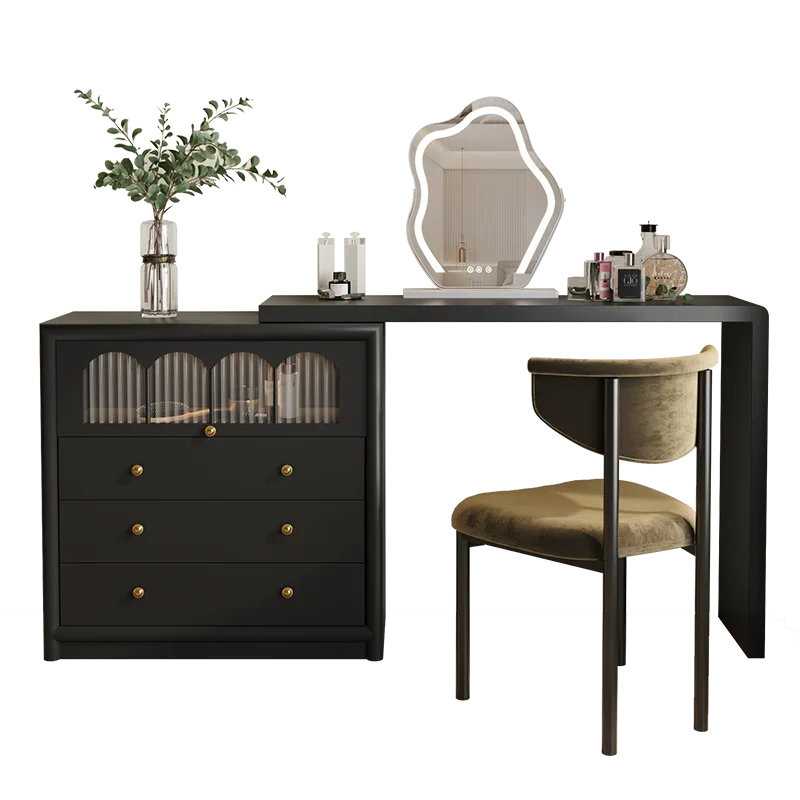 Hxl Black Dressing Table Chest of Drawers Integrated Makeup Table Solid Wood Retractable Corner Desk
Hxl Black Dressing Table Chest of Drawers Integrated Makeup Table Solid Wood Retractable Corner Desk