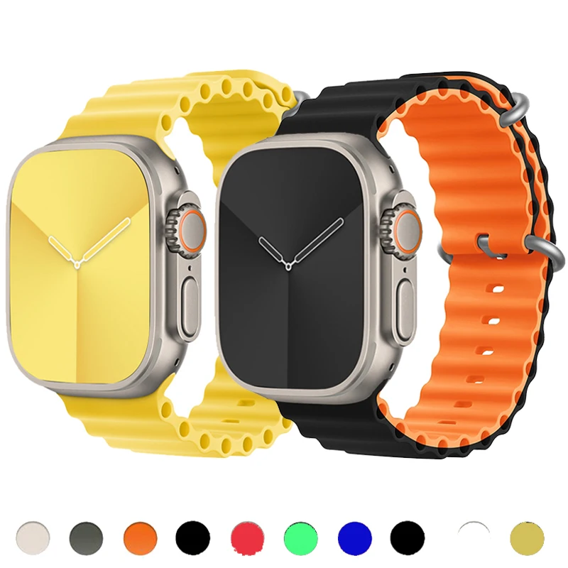 Ocean strap For Apple watch band 49mm 45mm 44mm 40mm 41mm 42mm 49 45 mm silicone correa bracelet iWatch Ultra series 7 6 3 se 8 
Ocean strap For Apple watch band 49mm 45mm 44mm 40mm 41mm 42mm 49 45 mm silicone correa bracelet iWatch Ultra series 7 6 3 se 8