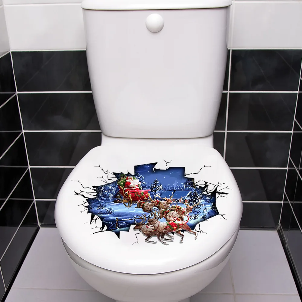 Christmas Santa Toilet Stickers 3D Hole Sled Elk Xmas Wall Stickers Toilet Cover Decals Decoration Stickers Peel and Stick
Christmas Santa Toilet Stickers 3D Hole Sled Elk Xmas Wall Stickers Toilet Cover Decals Decoration Stickers Peel and Stick