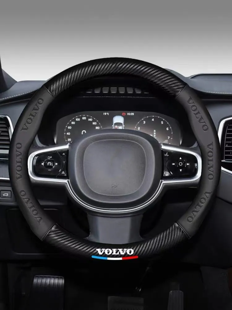 Car 3D Embossed Logo Carbon Fiber Steering Wheel Cover Suitable For Volvo 15inch/38cm For CX60 CX90 CX40 S90 V60 V50 V40 S60 S80
Car 3D Embossed Logo Carbon Fiber Steering Wheel Cover Suitable For Volvo 15inch/38cm For CX60 CX90 CX40 S90 V60 V50 V40 S60 S80