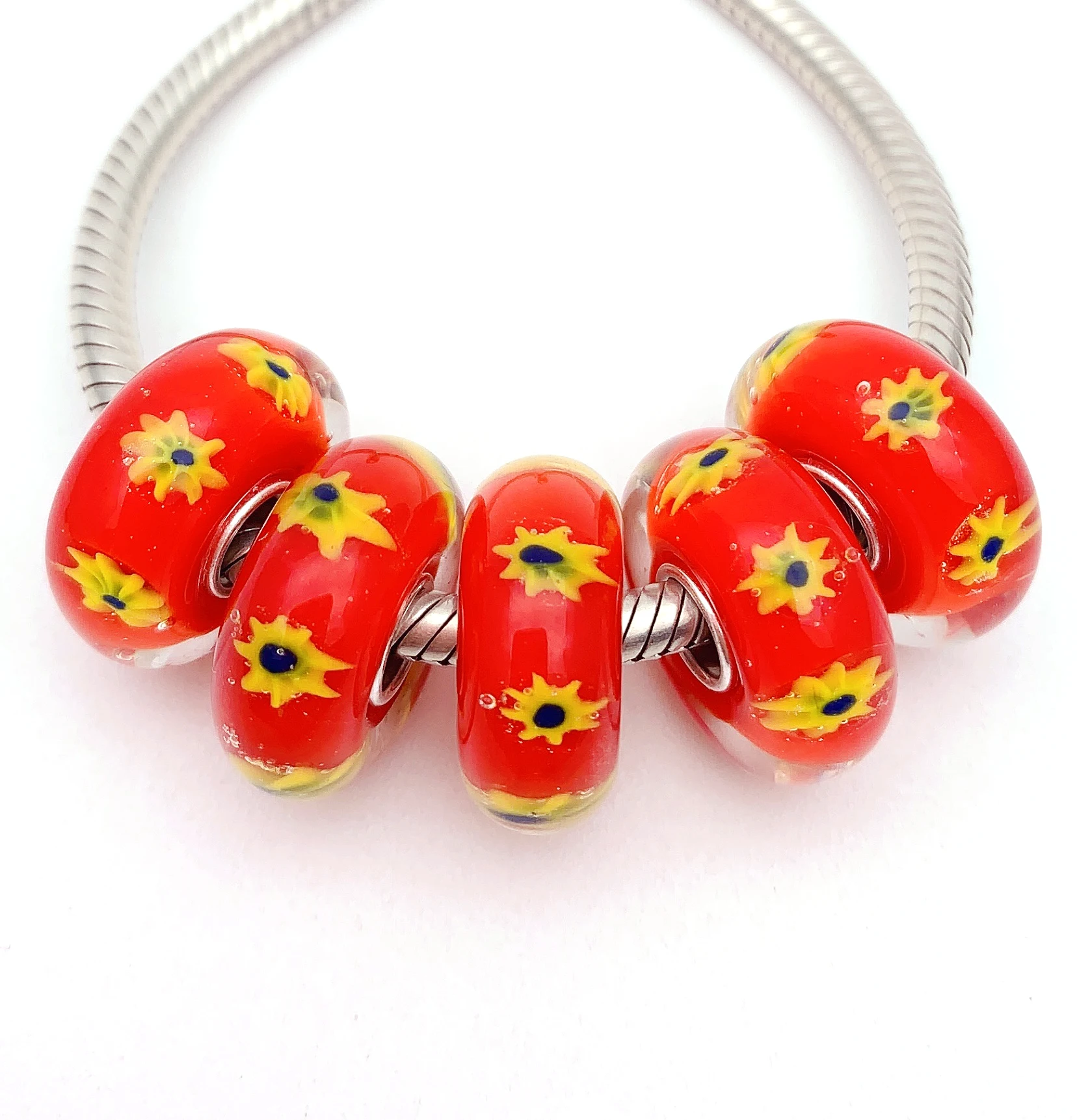 XHYG335 5X 100% Authenticity S925 Sterling Silver Beads Murano GlassBeads Fit European Charms Bracelet Diy Jewelry Lampwork
XHYG335 5X 100% Authenticity S925 Sterling Silver Beads Murano GlassBeads Fit European Charms Bracelet Diy Jewelry Lampwork
