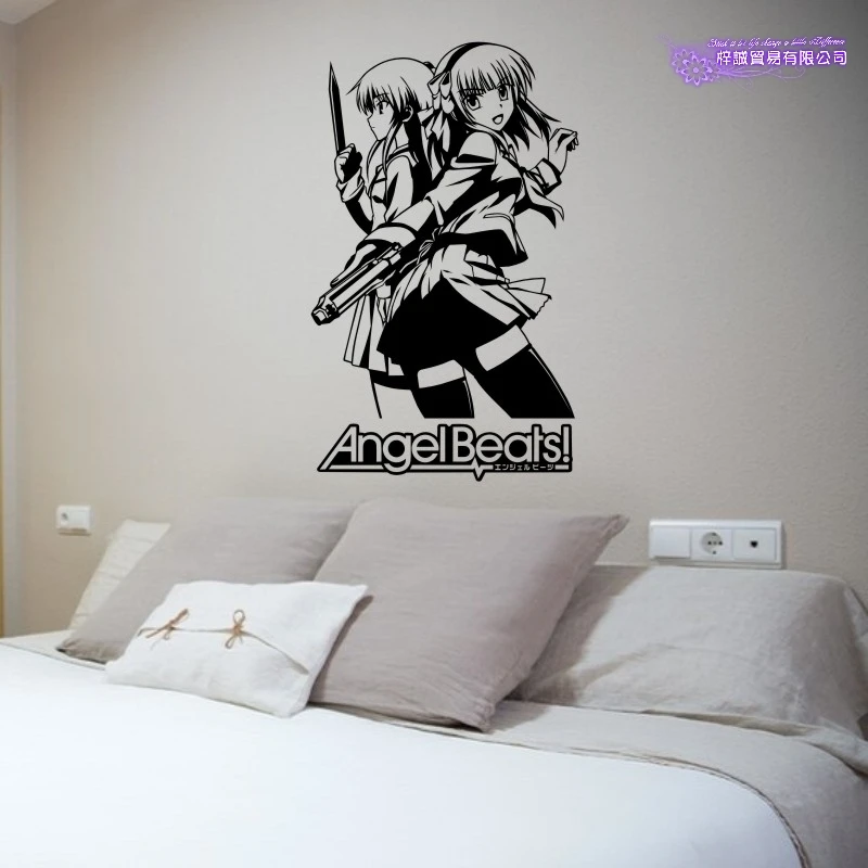 Angel Beats Наклейка на стену Татибана Канад Накамура Юрий Виниловый декор Украшение