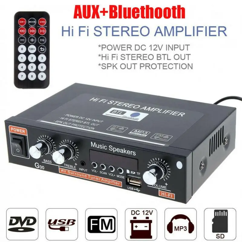 800W Home Digital Amplifiers Audio 110-240V Bass Audio Power Bluetooth Amplifier Hifi FM USB Auto Music Subwoofer Speakers
800W Home Digital Amplifiers Audio 110-240V Bass Audio Power Bluetooth Amplifier Hifi FM USB Auto Music Subwoofer Speakers