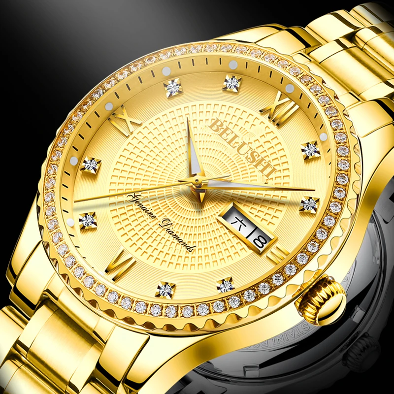 2022 New Belushi Gold Diamond Watch for Men Top Brand Luxury Business Male Wristwatch Luminous Men's Watches Relogio Masculino
2022 New Belushi Gold Diamond Watch for Men Top Brand Luxury Business Male Wristwatch Luminous Men's Watches Relogio Masculino