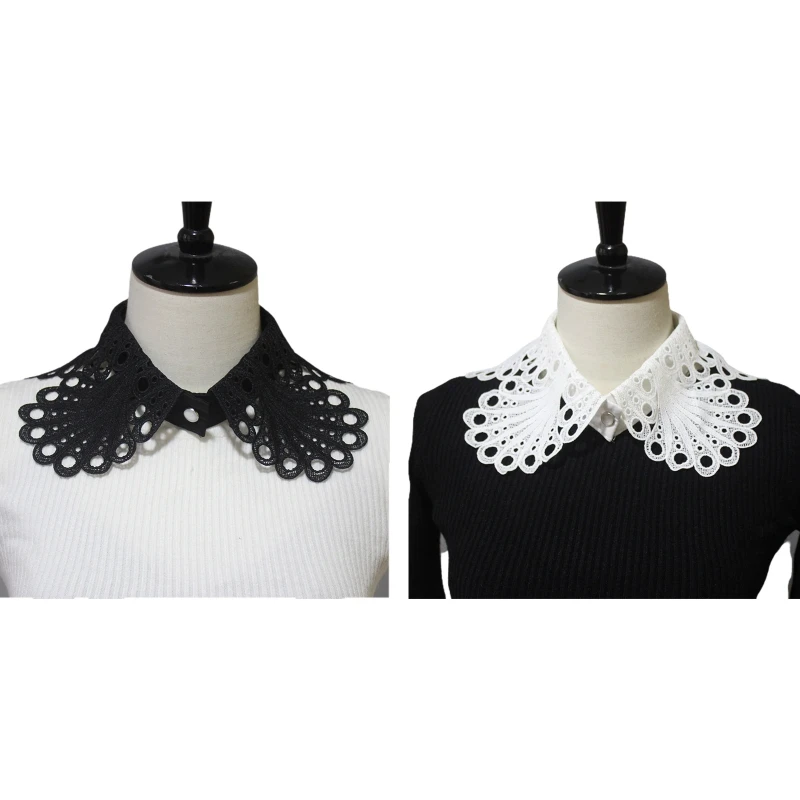 Hollow Design Lapel False Collar Detachable Blouse Fake Half Shirt Collar Sweet Style Faux Collars for Women Girls
Hollow Design Lapel False Collar Detachable Blouse Fake Half Shirt Collar Sweet Style Faux Collars for Women Girls