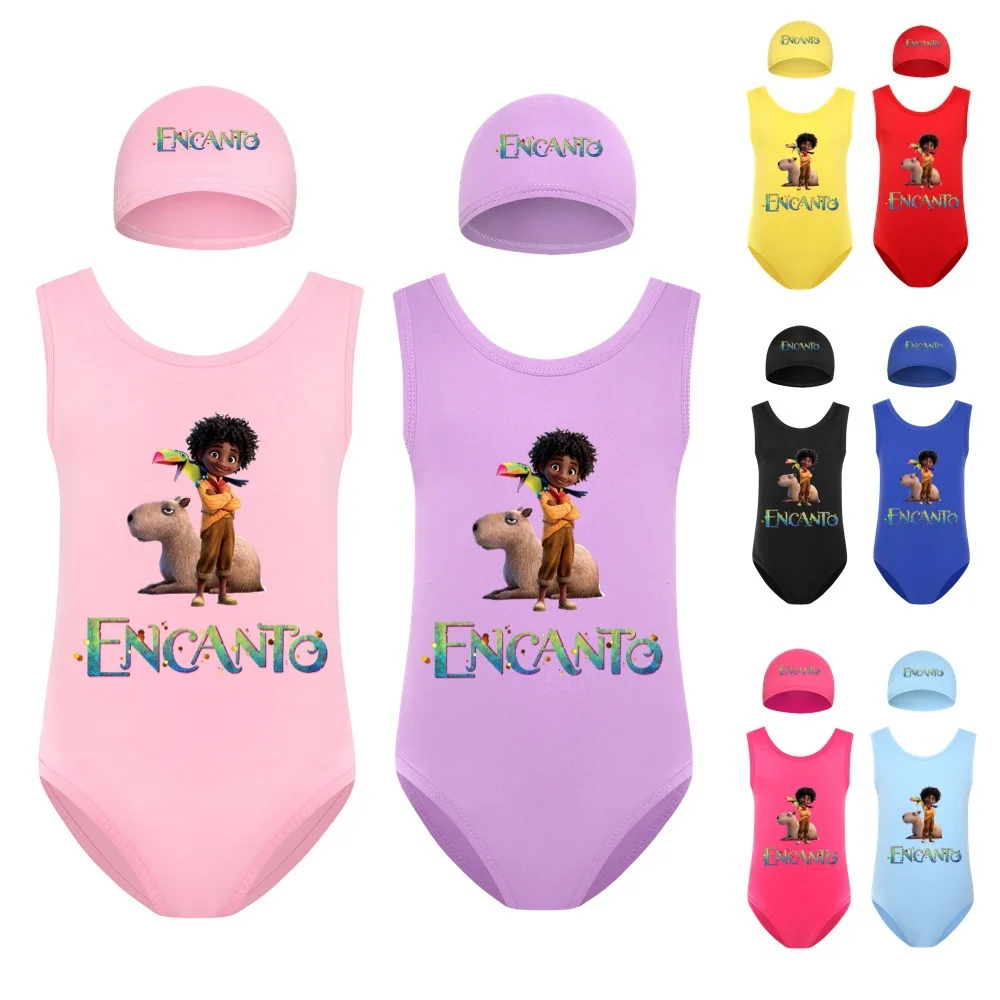 2022 New Girls Cartoon Disney Encanto Imitation Cotton Milk Silk Print Siamese Children's Sleeveless Vest Swimsuit + Hat
2022 New Girls Cartoon Disney Encanto Imitation Cotton Milk Silk Print Siamese Children's Sleeveless Vest Swimsuit + Hat