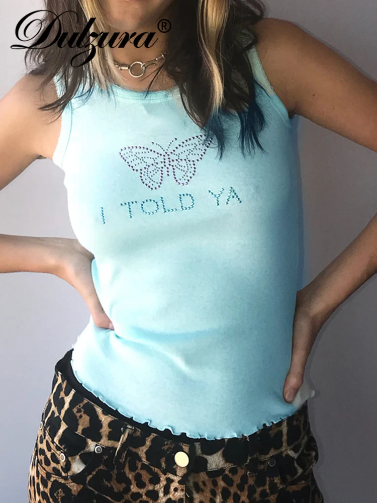 Dulzura Letter Butterfly Rhinestones Women Crop Top Tanks Cute Y2K Tops Kawaii Clothes 2022 Summer Women Drop Shipping Items
Dulzura Letter Butterfly Rhinestones Women Crop Top Tanks Cute Y2K Tops Kawaii Clothes 2022 Summer Women Drop Shipping Items