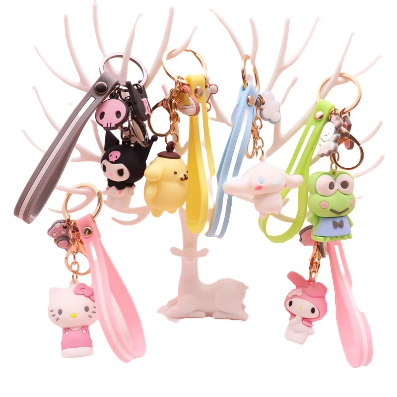 

Брелок Kawaii Sanrio с героями мультфильмов, Kitty Kuromi My Melody Cinnamoroll, милая школьная сумка, кукла, подвеска для детей