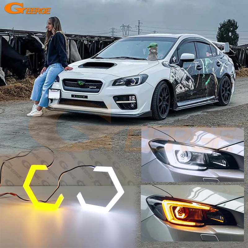 Geerge Hex LED Angel Eyes Halo Rings Light Switchback Turn Signal Cotton White Amber Headlight Retrofit DIY Car Accessories
Geerge Hex LED Angel Eyes Halo Rings Light Switchback Turn Signal Cotton White Amber Headlight Retrofit DIY Car Accessories