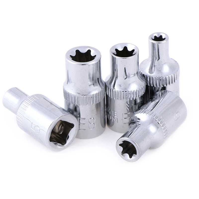 5Pcs 1/4 Inch Torx Star Bit Female E Socket Set E4,E5, E6,E7, E8 Star Socket Set Hand Tools Set Outer Hexagonal Sleeve
5Pcs 1/4 Inch Torx Star Bit Female E Socket Set E4,E5, E6,E7, E8 Star Socket Set Hand Tools Set Outer Hexagonal Sleeve