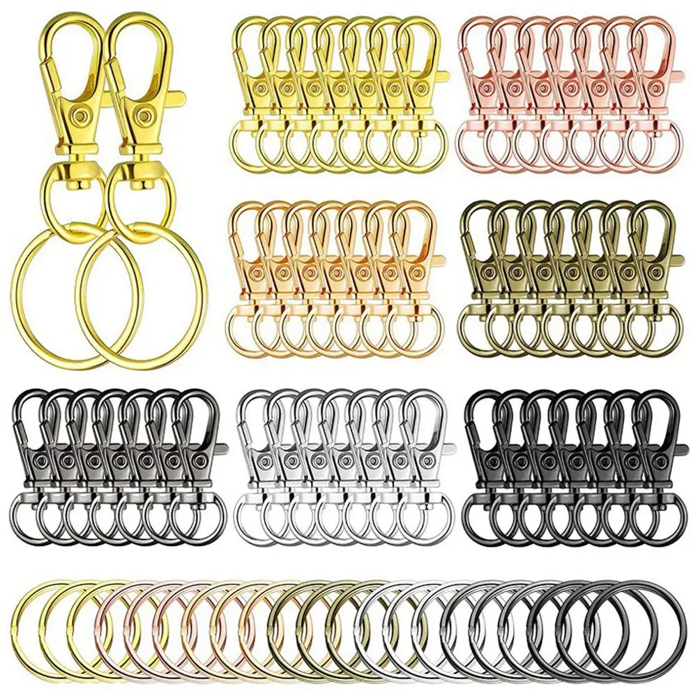 98Pieces Swivel Clasps Bright Key Rings Metal Lanyard Snap Hooks Metal Lobster Claw Bright Hooks for Keychain Crafting
98Pieces Swivel Clasps Bright Key Rings Metal Lanyard Snap Hooks Metal Lobster Claw Bright Hooks for Keychain Crafting