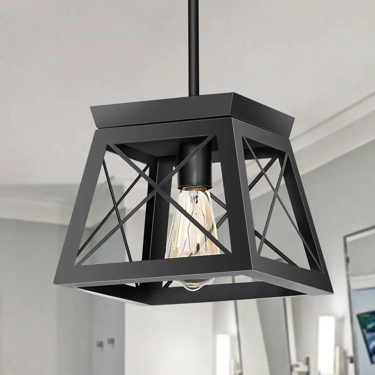 1-Light Matte Black Farmhouse Pendant Light,Industrial Hanging Lighting with Adjustable Rod,Perfect for Entryway Living Room Bed
1-Light Matte Black Farmhouse Pendant Light,Industrial Hanging Lighting with Adjustable Rod,Perfect for Entryway Living Room Bed