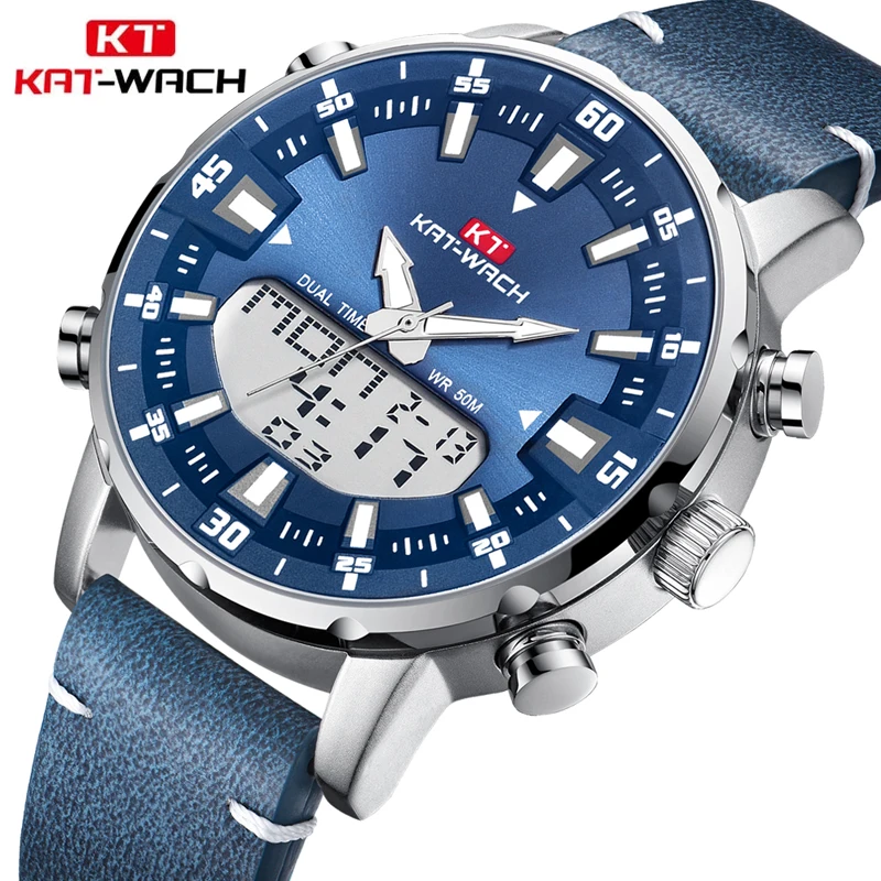 2021 Kat-wash Fashion Sport Brand Mens Electronic Wristwatch Chronograph Quartz Waterproof Leather Male Watch Relogio Masculino
2021 Kat-wash Fashion Sport Brand Mens Electronic Wristwatch Chronograph Quartz Waterproof Leather Male Watch Relogio Masculino